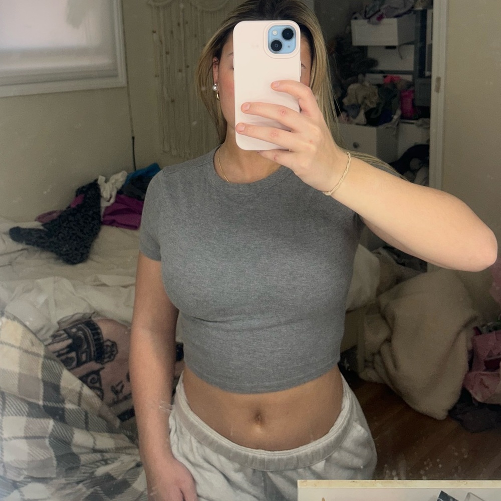 Gray Women's Crop Top